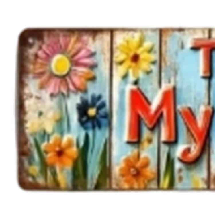 Farmhouse Happy Place Welcome Sign for Outdoor or Indoor Use Weather Resistant Garden Florals Metal Sign Wall Art Decors Gift