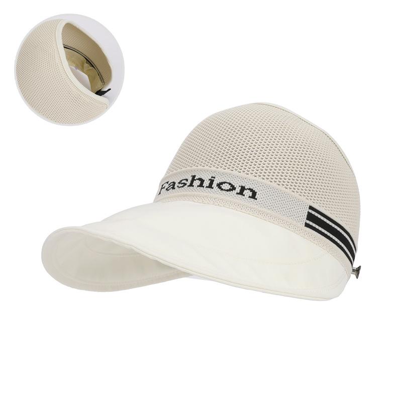 New summer hollow breathable hat women's large brim face covering sunscreen hat outdoor travel fashion versatile sun hat