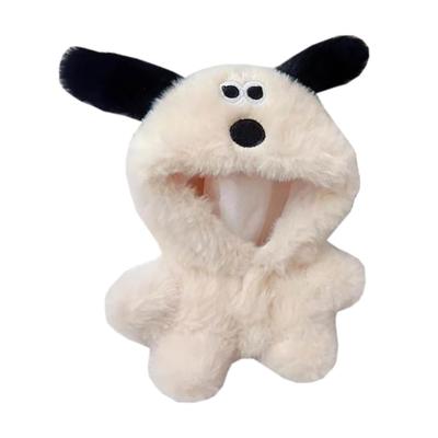 Niannyyhouse 10cm-15cm 20cm 40cm Plüschwelpe mit Kleidung, Strampler, Baumwollpuppe, Verkleidungszubehör (Beige 10cm-15cm)
