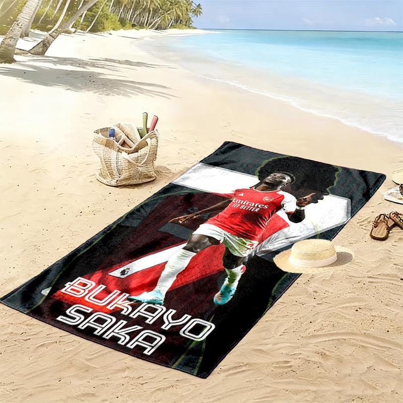 Bukayo Saka Druck Strandtuch, Großes Weiches Schnelltrocknendes Handtuch für Strand Camping Schwimmen