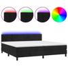 VidaXL Sommier à Lattes de Lit avec Matelas et LED, Lit Rembourré avec Tête de Lit, Lit Double, Lit Adulte de Chambre, 3134545