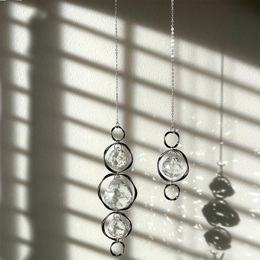 Crystal Glass Sun Catcher Gold Silver Accessories Rainbow Prisms Pendant Curtains Embellishment Hanging Decoration Drop Ornament