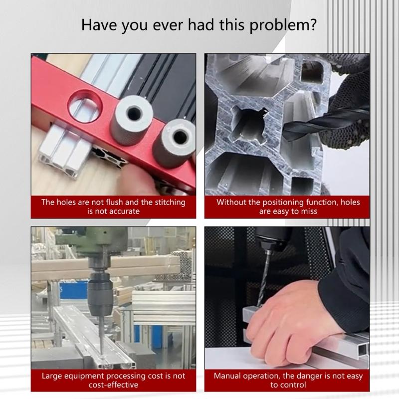 Aluminum Alloy Single Hole Punch Tool Woodworking Drilling Locator Suitable For Architects & Home Renovation Enthusiasts