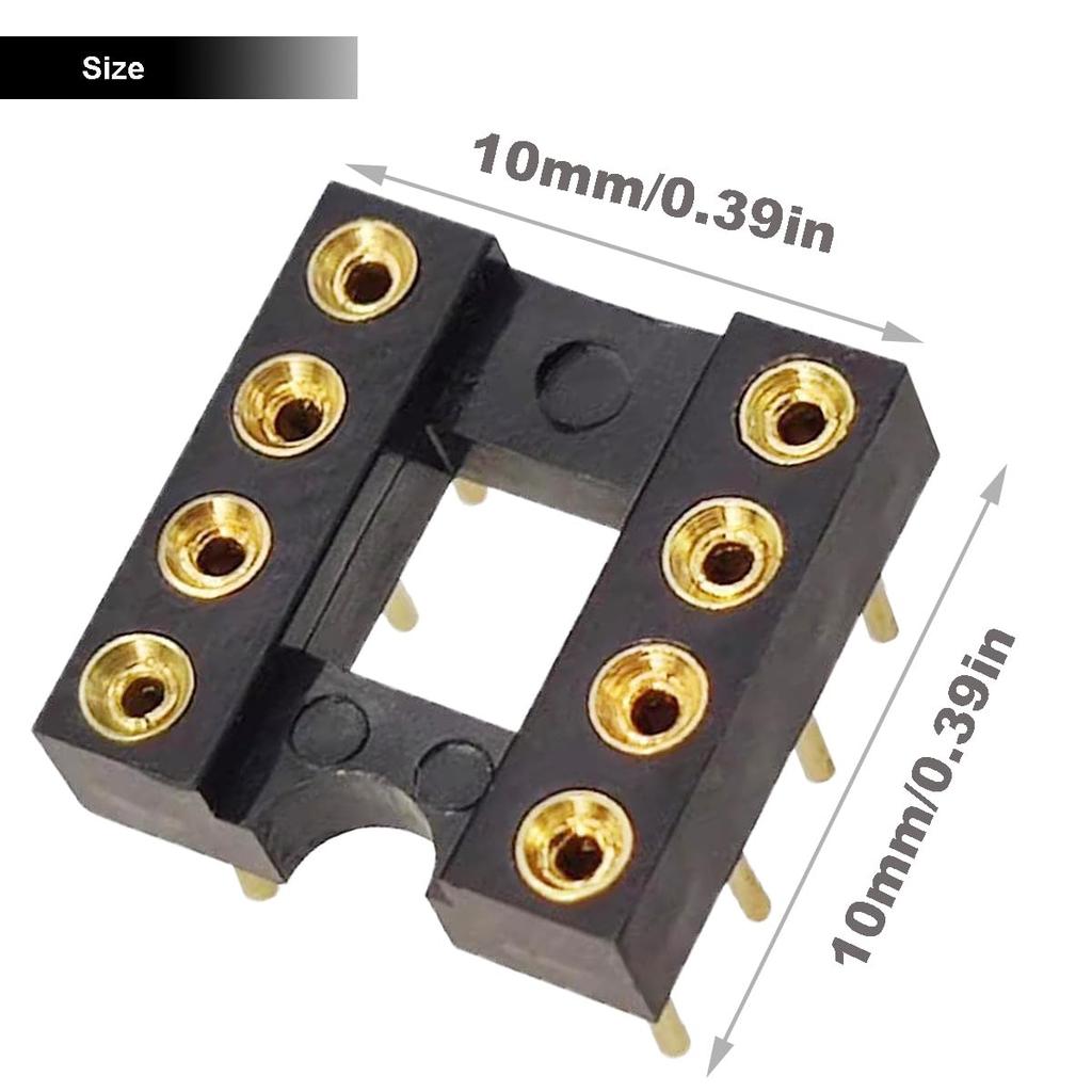 Youmile 30pcs Round DIP-8 IC Socket 2.54mm Pitch 8 Pin IC Socket Adapter Soldering