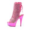 15Cm electroplated waterproof table, rhinestone decorative upper, stiletto high heels, table short boots