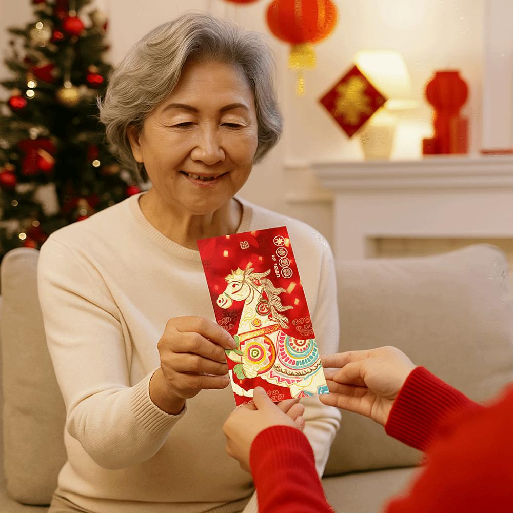 6Pcs Chinese Style New Year Money Envelope Traditional Lucky Money Bag for Chinese New Year