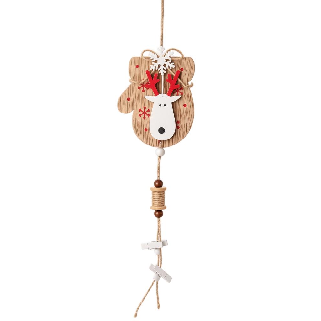 Wooden Christmas Tree Bell Hanging Ornament for Festive Holiday Decoration