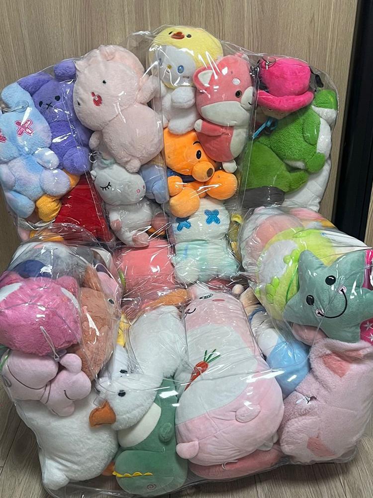 Clear Waterproof Stuffed Animal Storage Bag with Zipper Large Bean Bag Toy Organizer for Bedroom Couch Floor Space Saving