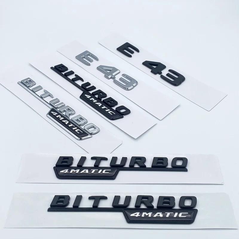 Glossy Black Letters ABS Emblem for Mercedes Benz E Series E43 E53 E63 E63S V8 Biturbo 4matic Car Fender Trunk W212 W213 Sticker LQ2