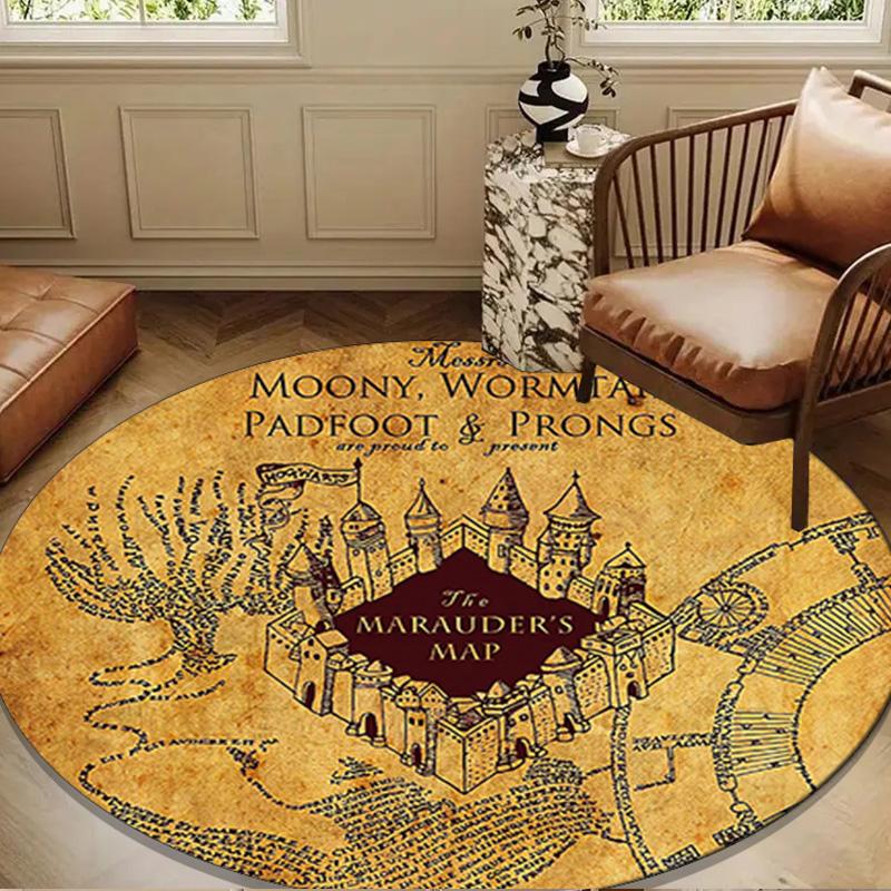 Magic School Adventure Round Rug for Livingroom,Bedroom, Palyroom, Chair Rug, Area rug, Circle Carpet, Large Size Fan Christmas gift