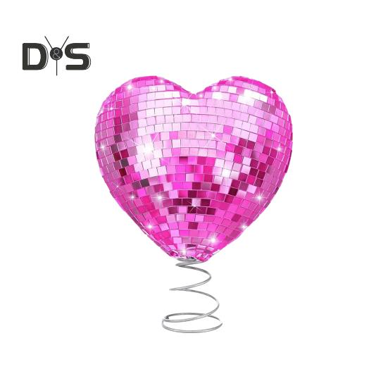 

Верхня ялинка Прикраса у вигляді сердечка кохання День Святого Валентина Різдво Весілля Диско плитка Блиск у формі серця Любов Орнамент на вершині дерева рожевий