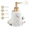 350ml Ceramic Liquid Soap Dispenser with Pump | Marble Finish Durable Handwash Dispenser for Bathroom & Kitchen