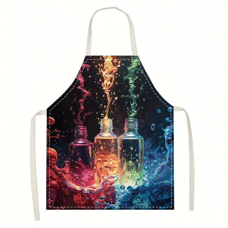 1pc Colorful Paint Splash Apron Artistic Design Kitchen Cooking Bib for Artists
