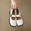Aphixta 2024 New 2.5cm Low Heels Mary Janes Square Toe Patent Leather Women Shoes Elegant Shallow Pumps Metal Buckle Autumn Shoe