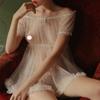 Sexy Tulle Breathable Chiffon Skirt One-shoulder Nightdress Cute Doll Skirt Transparent Ladies Pajamas