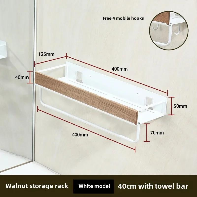 Černé rohové police do koupelny Kuchyňská nástěnná police Stojan na šampony do sprchy Koupelnové doplňky 40-60 cm