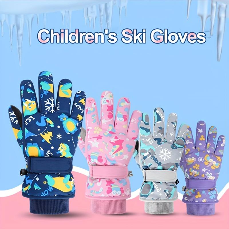 [Warm Ski Gloves] Warm Winter Ski Gloves, 1 Pair | Boys and Girls Snow Play Gloves, Suitable for Children 4-13 Years Old