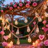 Vintage Hemp Rope Solar String Lights Outdoor, Waterproof Garden Decor Fairy Light for Patio Gazebo Fence Yard