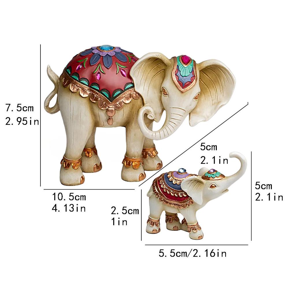 Cross-border Outdoor Garden Resin Crafts Statue Mother and Child Love Elephant Home Desktop Decorations Ornaments