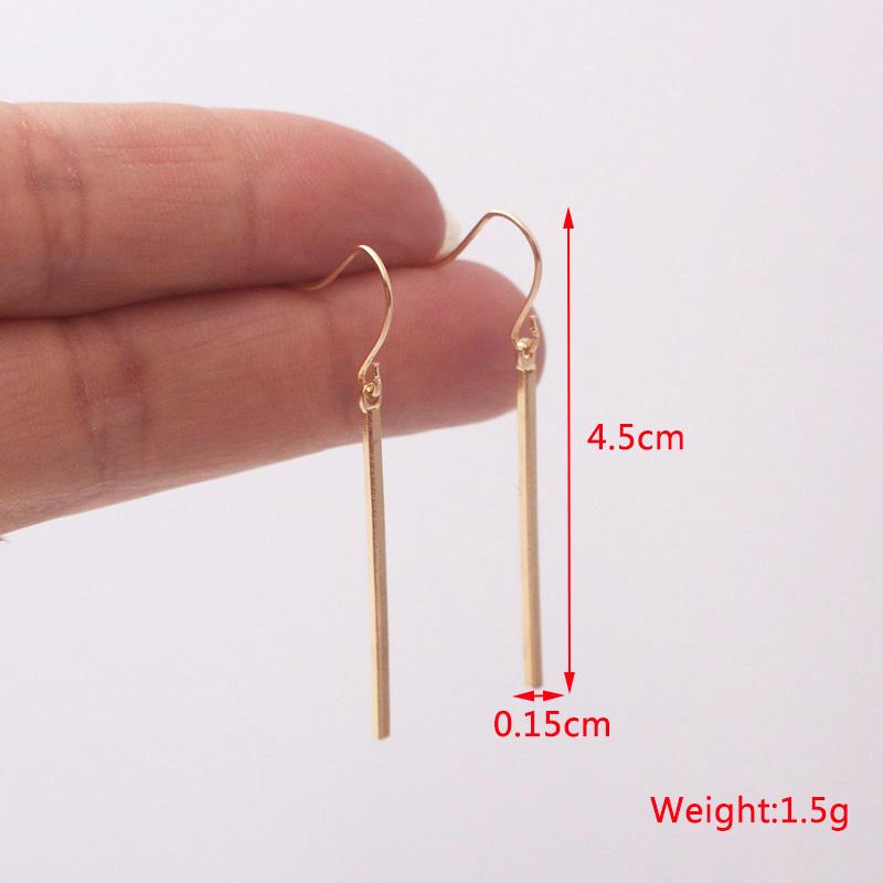 New Crystal Hanging Earrings for Women Korean Fashion Tassel Earrings Gold Color Metal Thread Dangle Earrings for Female