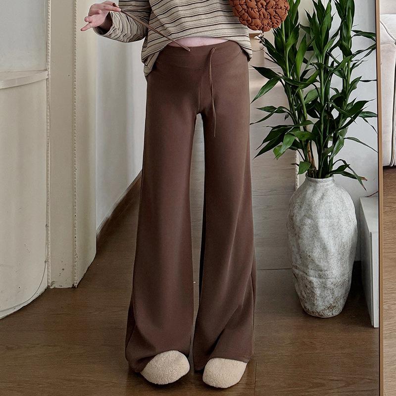 2026 Spring Korean Retro Maternity Top & Flare Pants Set 2XL