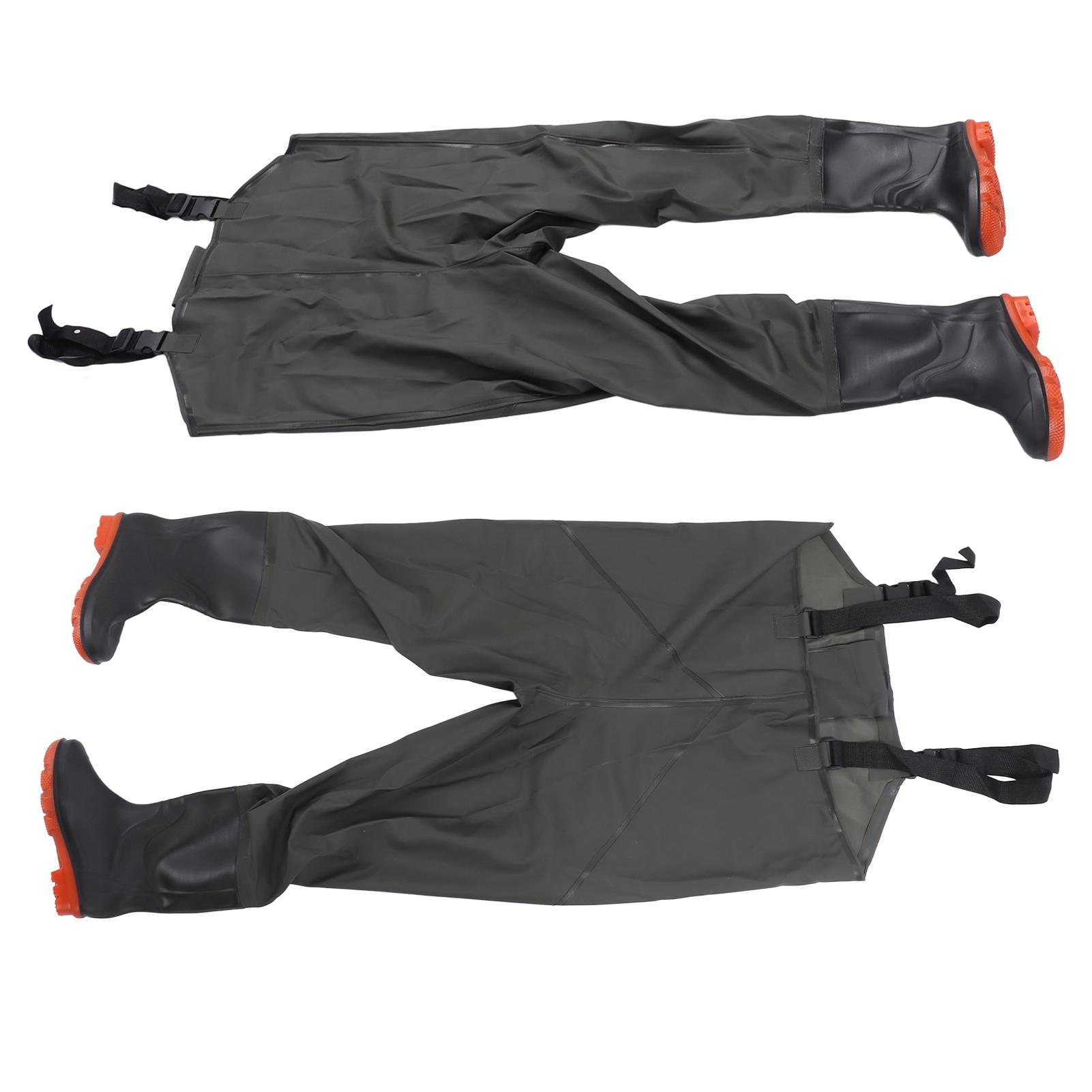 Hip Waterproof Men Fishing Wading Pants with Bootfoot for Water Works