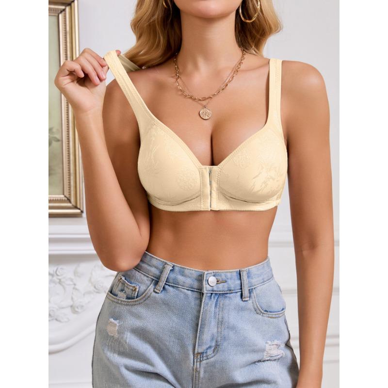 Women S Front Closure No Wire Push Up Bra 3 4 Cup Breathable Underwear