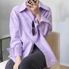 Casual Resort Button Solid Color Long-sleeved Shirt for Women 2025 AutumnWinter