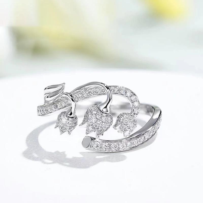 Rose Flower Open Ring for Women - Elegant, Luxurious, and Versatile Design Open Adjustable