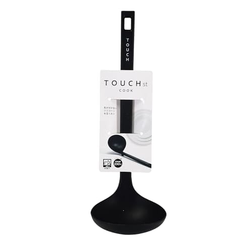 PEARL METAL TOUCH st G-5104 Concha Grande de Silicone, Antiaderente, Lavável na Máquina de Lavar Louça, Resistente ao Calor até 230C, Preto