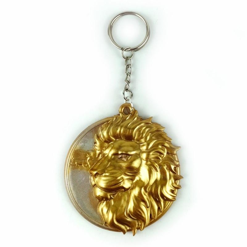 DIY Semi-stereoscopic Lionhead Keychain Silicone Epoxy Mold DIY Ornaments Pendant Crafting Mould for Valentines Gift