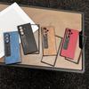 For Samsung Galaxy Z Fold7 5G Case Kickstand Crazy Horse Texture PU Leather + PC Phone Cover