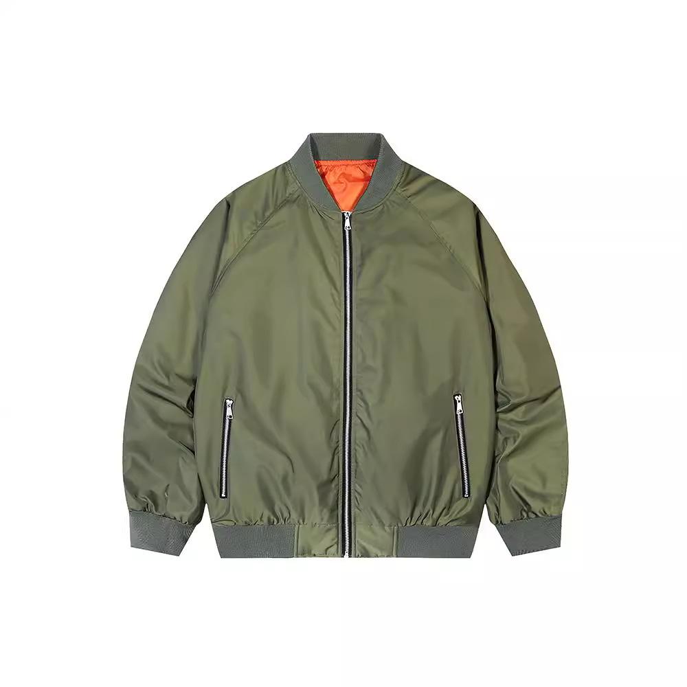 Herren Amerikanische Bomberjacke Lässige Herren- und Damen Baseball-Uniformjacke Locker Militärgrün Mode Vielseitiger Trend