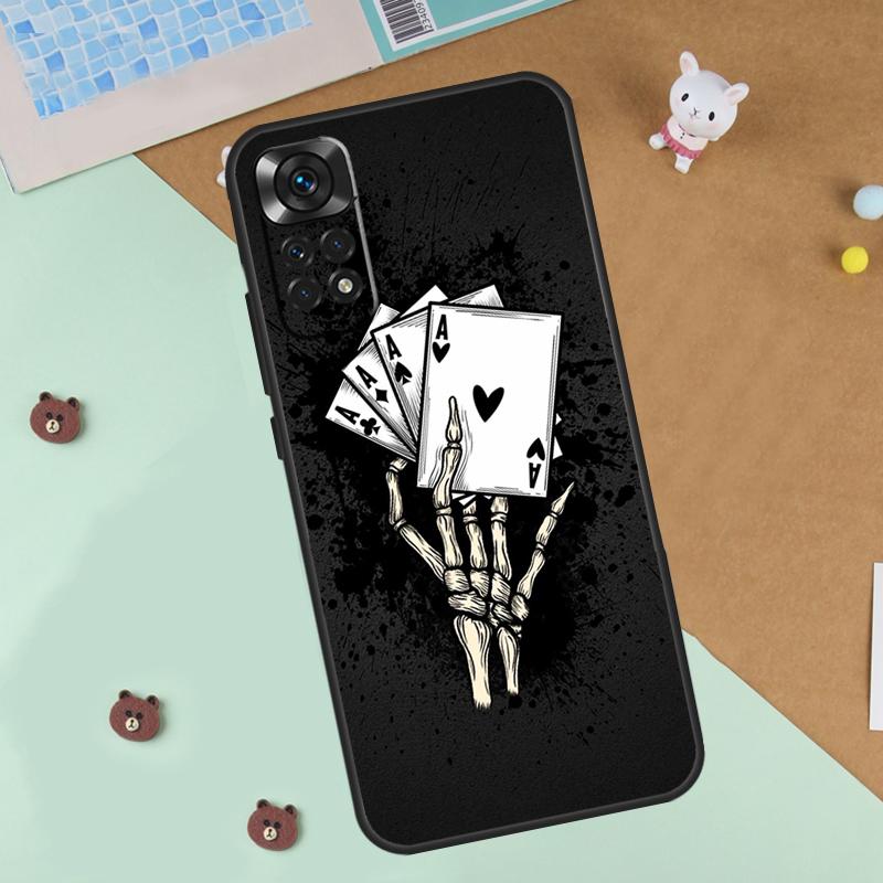 Poker Playing Card Case For Xiaomi Redmi Note 13 12 11 9 10 14 Pro 10S 11S 12S Cover For Redmi 13C 10C 12C 14C