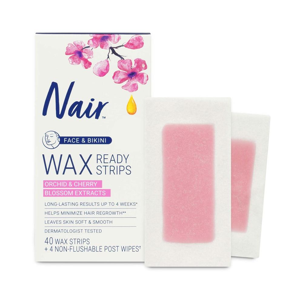 Plastry Z Woskiem Do Depilacji Twarzy I Bikini Orchid & Cherry NAIR 40sztuk