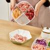Lebensmittelaufbewahrungsbehälter 4 Fächer Transparent Kühlschrank Meal Prep Box mit Deckel für Zwiebel Ingwer Knoblauch