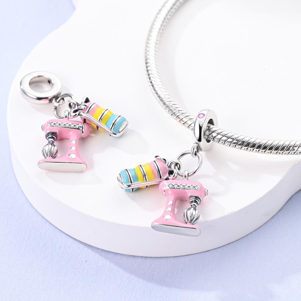 Copper Plated Camera Charms Colorful Palette Beads Pendants Fit Original Bangle Music Guitar Bracelets For Woman Jewelry Gift