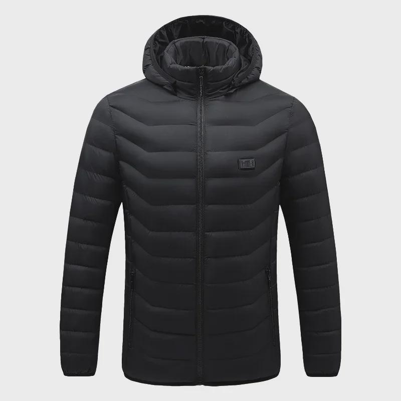 USB-Powered Heated Winter Jacket with Detachable Hood - Smart Temperature Control