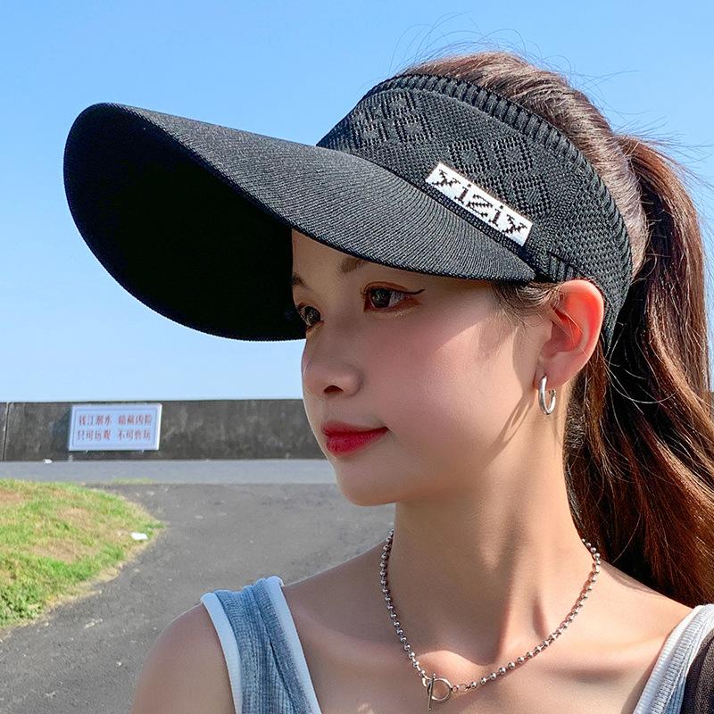 Chapeau pare-soleil à large bord pour femme, décontracté, réglable, protection UV, pliable, sport, vide, casquette de plage, chapeau de soleil