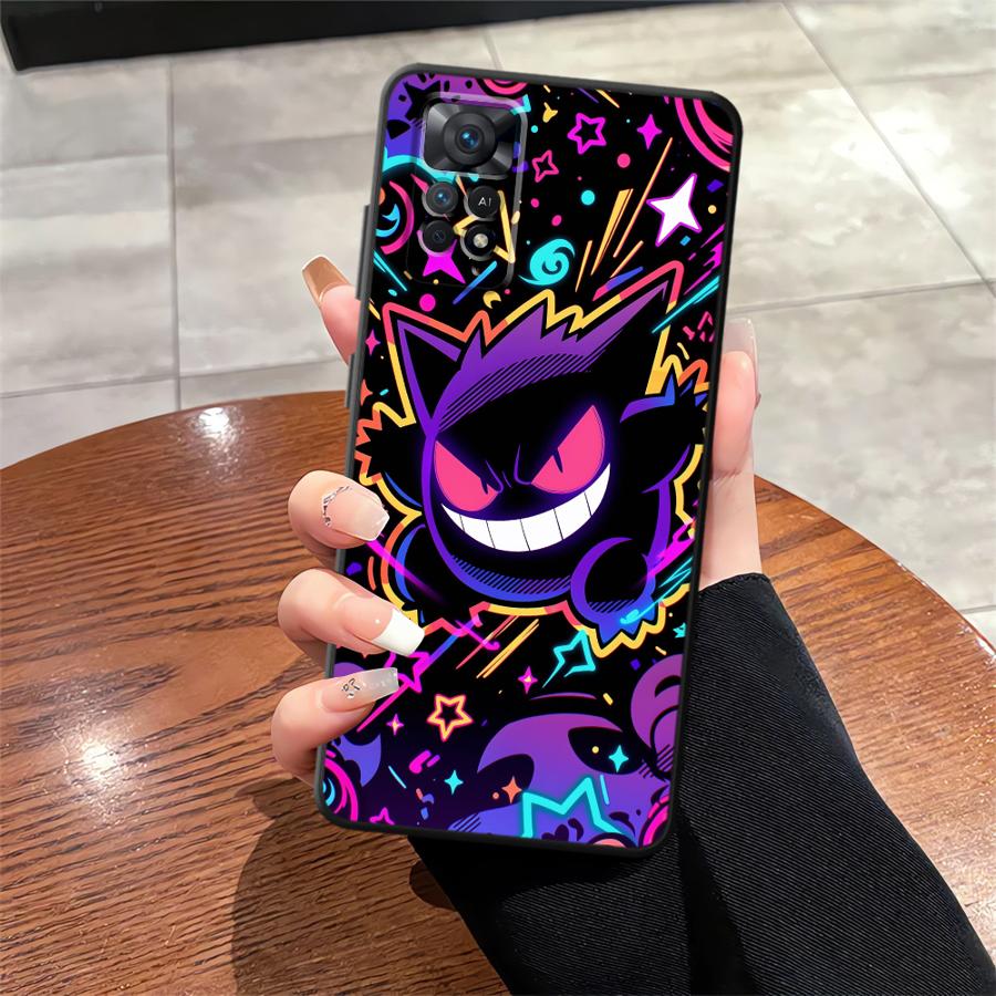 

Чехол для Xiaomi Redmi Note 7 8 14 10 11 11s 12s 10S 9S 13 Pro Plus 9 12 Pro Funda Чехол для телефона Аниме Покемон Генгар Redmi Note 12 5G