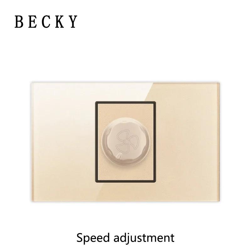 118 Type Gold Piano Key Tempered Glass Reset Switch Fashionable Switch Socket Universal Socket Home Hotel Office Decoration