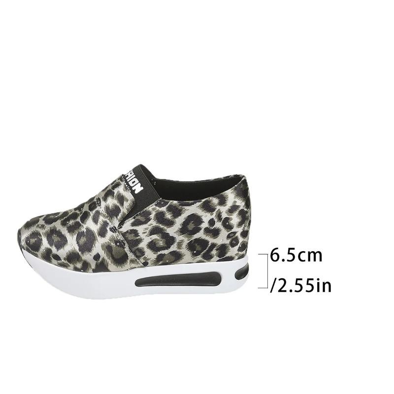 New Spring and Autumn Women's Shoes New Fashion Slip-on Thick-soled Flower Printed Casual Breathable Anti-Slip Sneakers