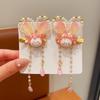 Mid-Autumn Hanfu Fairy Hair Clip - Women's & Children's Ancient Style Floral Tassel, Sweet Accessory for Girls