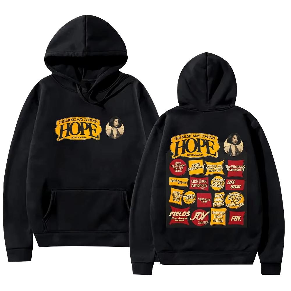 Raye This Music May Contain Hope Hoodie Harajuku Graphic Print Clothe Fashion High Street Sweatshirt Loose Cozy and Versatile 4XL