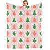 Xmas Light Holly Anime Cartoon Flannel Blanket Soft Warm Throw for Bedroom Sofa Car Kids Holiday Gift