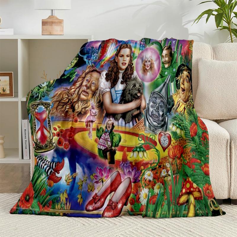 1PC Wonderful Wizard Adventure Flannel Blanket Gift, Suitable for Both Men And Women, Soft Ideal for Beds And Sofa, Birthday Or Christmas Gift