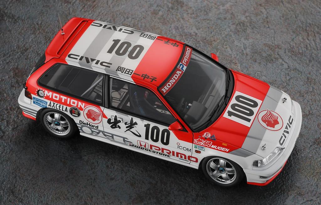 Hasegawa Idemitsu MOTION Mugen Civic 1991 JTC Champion Plastic Model Kit 20763 1/24 (EF9) (Automobile)