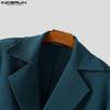 INCERUN Autumn Winter Men Long Sleeve Front Cross Cropped Short Blazer Coats