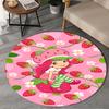 Straw-berry Sweet Moment Round Rug for Livingroom,Bedroom, Palyroom, Chair Rug, Area rug, Circle Carpet, Large Size Fan Christmas gift