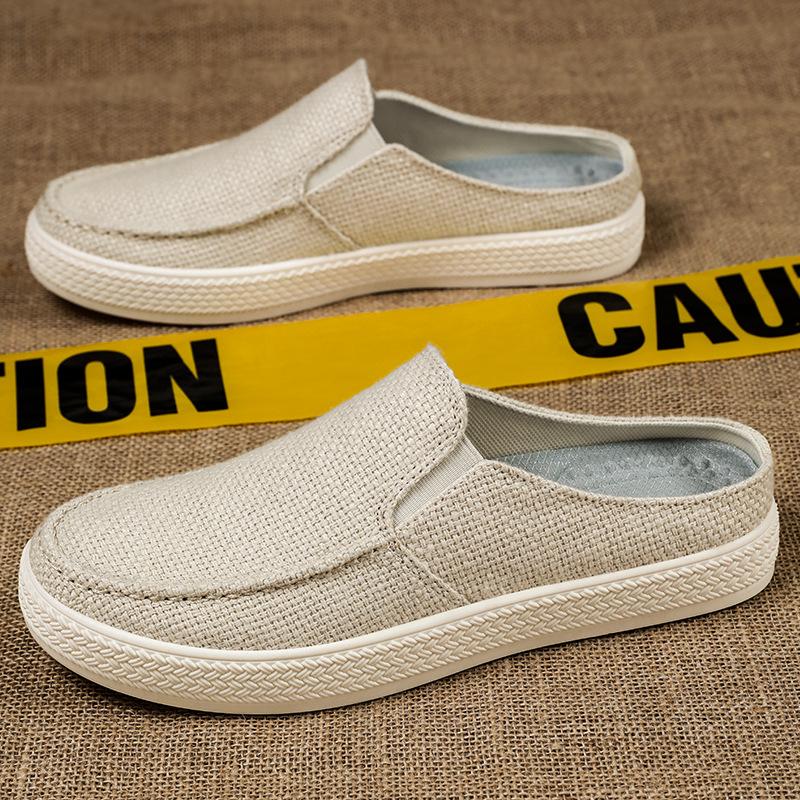 Men's shoes summer breathable low-top casual shoes outer slippers home trendy cloth shoes comfortable dad shoes